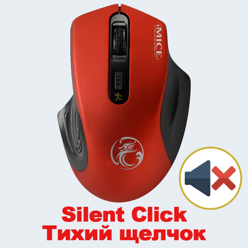 Thumbnail: USB Wireless Mouse 2000DPI USB 2.0 Receiver Optical Computer 2.4GHz Ergonomic