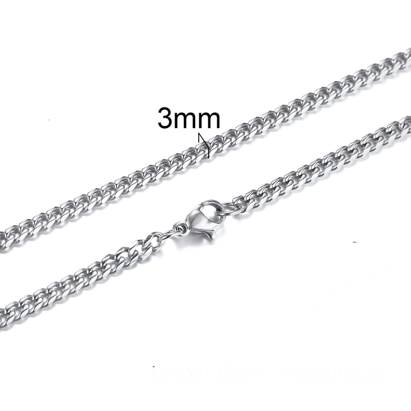 Thumbnail: CUBAN LINK 3 TO 7 MM  STAINLESS STEEL NECKLACE FOR MEN CHOKER JEWELRY