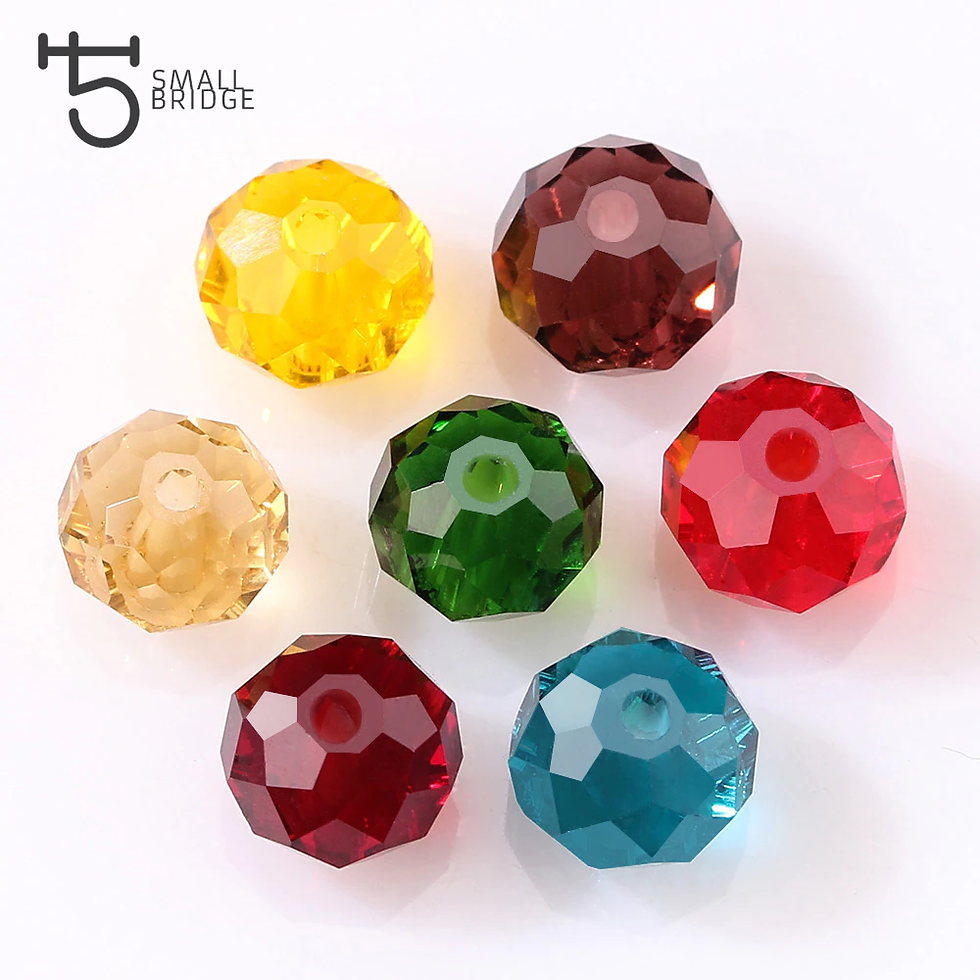 Thumbnail: 4 6 8mm Rondelle Crystal Beads Needlework AB Color Spacer Faceted