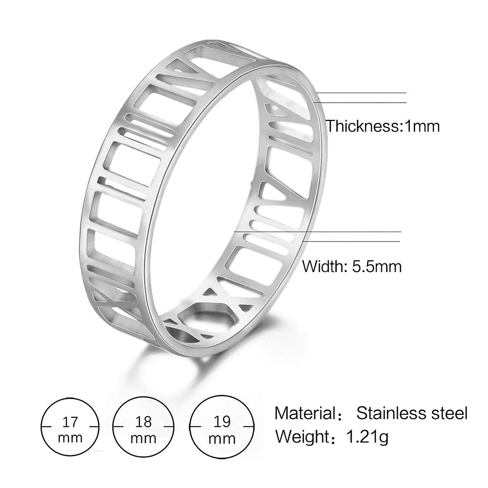 Thumbnail: Skyrim Fashion Simple Stainless Steel Couple Ring Casual Finger Rings Jewelry