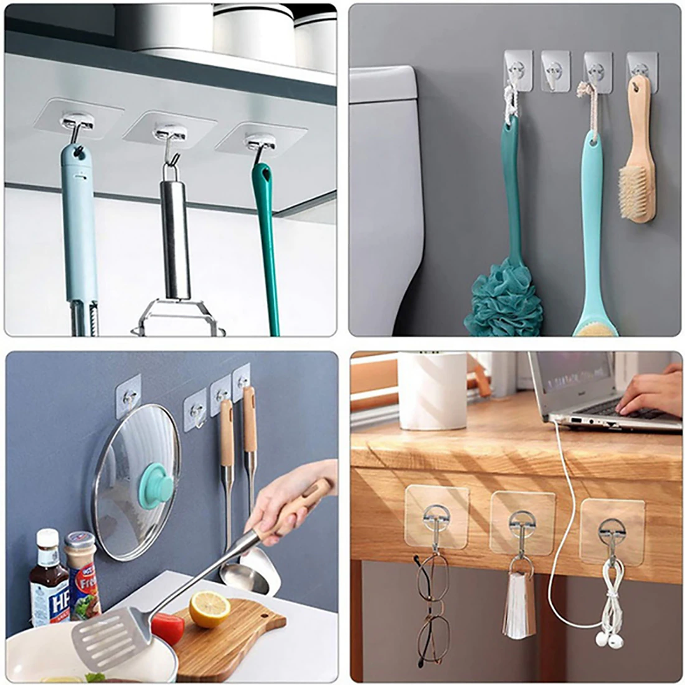 Thumbnail: Transparent Strong Self Adhesive Hangers Hooks Suction Heavy Load Rack Cup