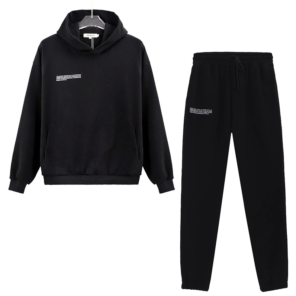 Thumbnail: 100% Cotton Solid Hoodie Set Track Pants Women Hooded Sweatshirts