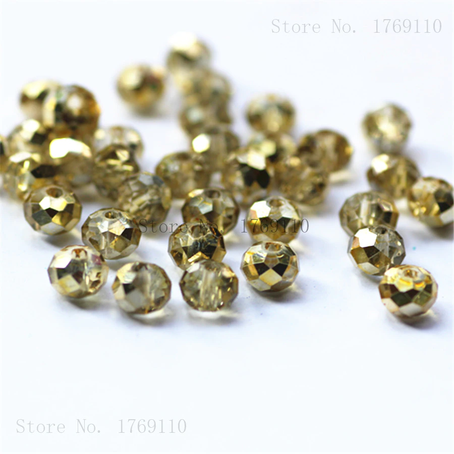 Thumbnail: Isywaka Light Blue Colors 4*6mm 50pcs Austria faceted Crystal Glass Beads