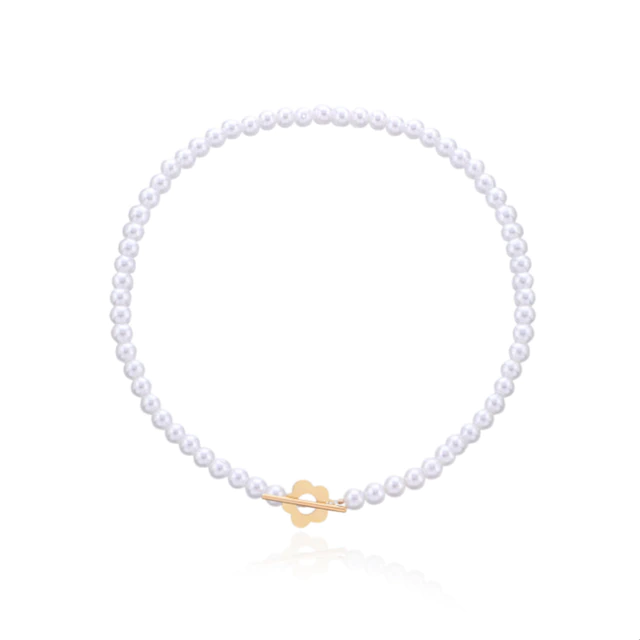 Thumbnail: Fashion Luxury Black Crystal Glass Bead Chain Flower Lariat Lock
