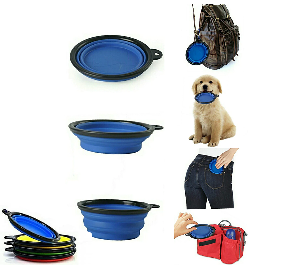 Thumbnail: 1PC Folding Silicone Dog Bowl Outfit Portable Travel Bowl