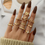 Thumbnail: FNIO Bohemian Gold Chain Ring Set Coin Snake Moon Party Trend Jewelry