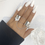 Thumbnail: LATS Punk Cool Hip Pop Ring Multi-layer Adjustable Chain Four Open