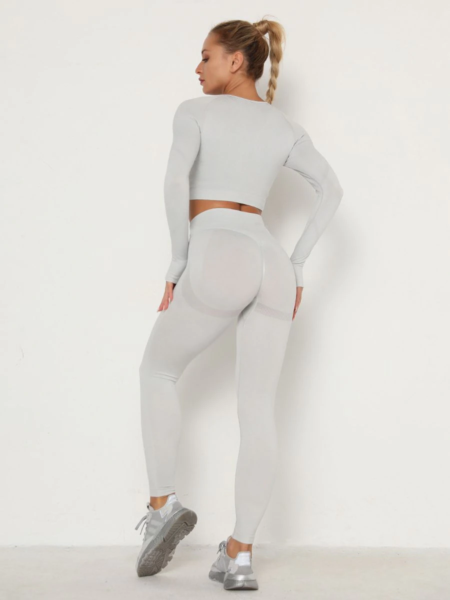 Thumbnail: Women Set Skinny Tracksuit Breathable Seamless High Waist Push Up Gym Clothes