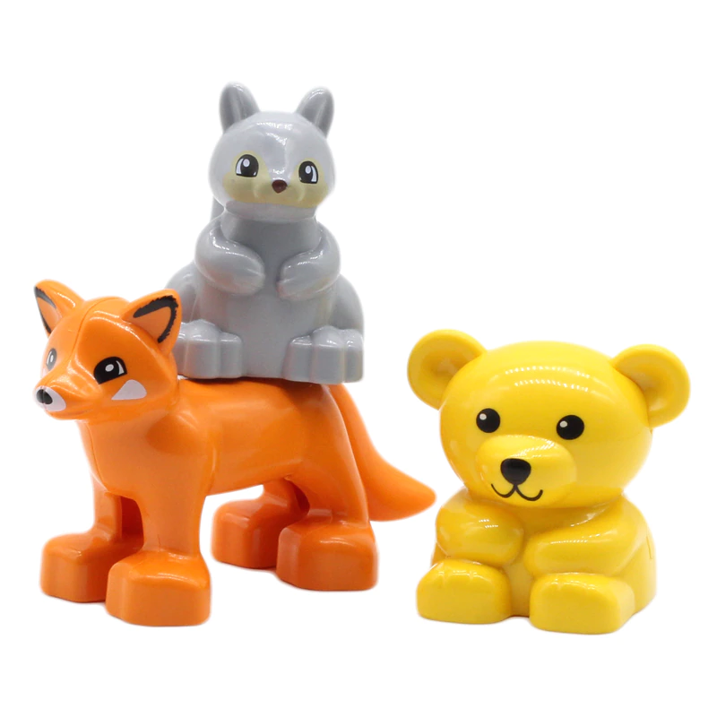 Thumbnail: Zoo Animals Series Set Big Size Building Blocks Assemble Accessories Cute