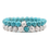 Thumbnail: Bracelet Distance Black White Natural Lava Stone Tiger Eye Beaded Yoga Bracelets