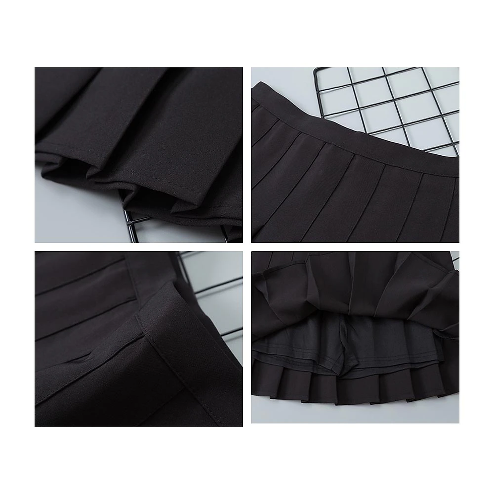 Thumbnail: Women High Waist Pleated Skirt Kawaii A-line Japanese School Uniform Mini Skirts