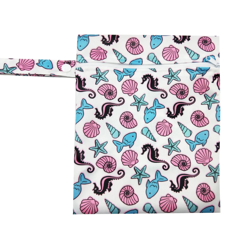 Thumbnail: Travel Wet Bags Baby Waterproof Cloth Diaper Single Zipper Reusable 25x20cm