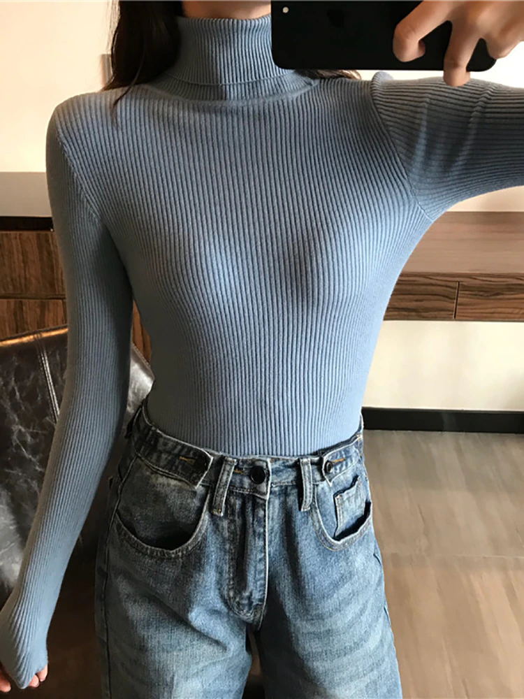 Thumbnail: Autumn Winter Thick Sweater Women Knitted Pullover Sweater Long Sleeve Soft Warm