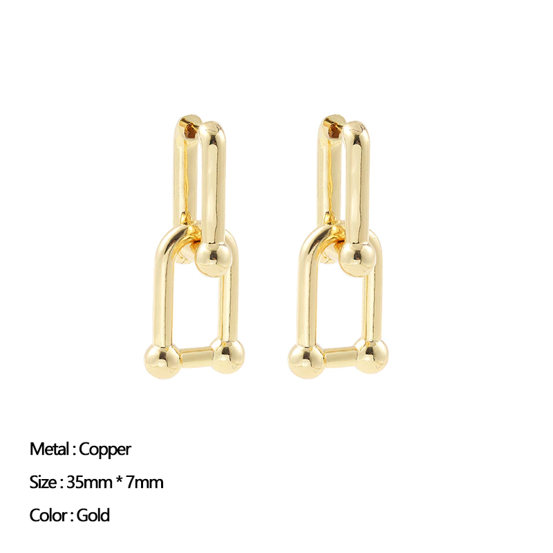 Thumbnail: Classic Stainless Steel Ear Trendy Gold Color Small Large Circle Hoop Earrings
