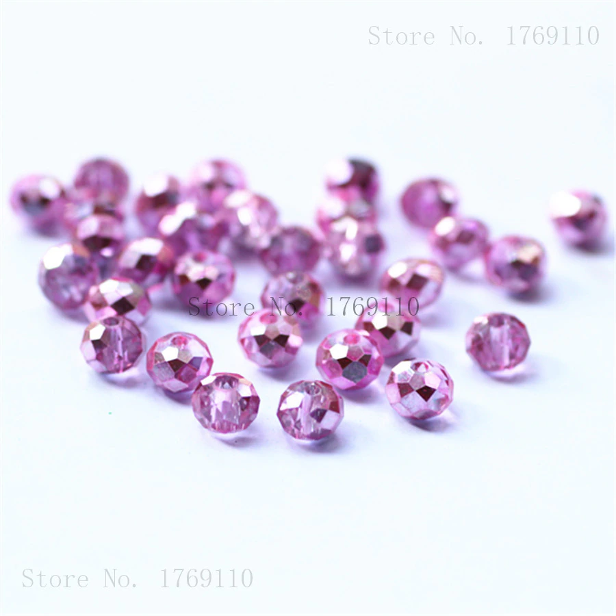 Thumbnail: Isywaka Pink Multicolor 4*6mm 50pcs Austria faceted Crystal Glass Beads