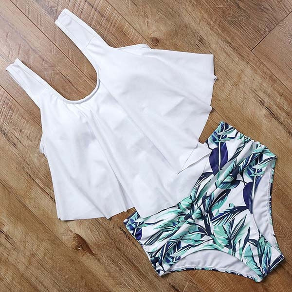 Thumbnail: Leopard Bikini High Waist Bikini Animal Print Tankini Floral Swimsuit