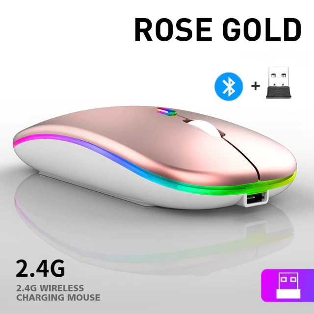 Thumbnail: Bluetooth Wireless With USB Rechargeable RGB Mouse BT5.2 Gaming 2.4GHz 1600DPI