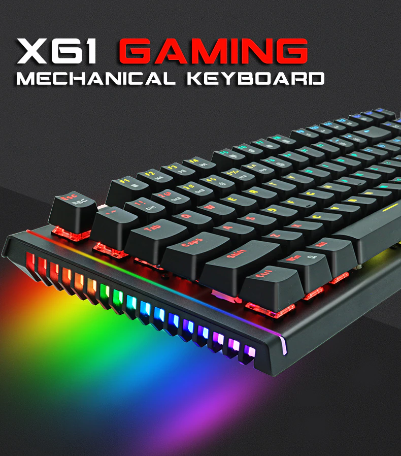 Thumbnail: ZUOYA Mechanical Keyboard LED Backlit Anti-ghosting Blue/Red/Black Switch wired