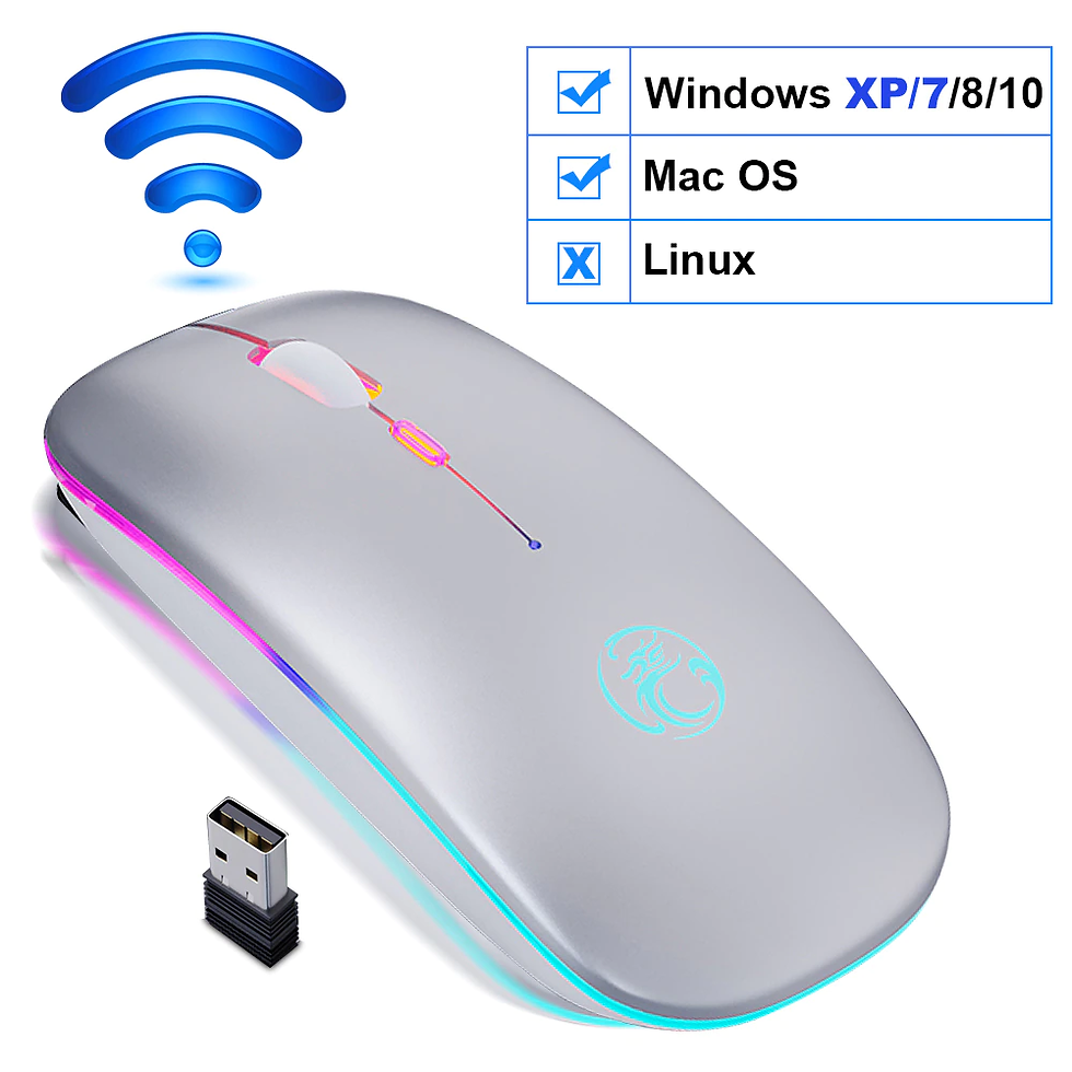 Thumbnail: Wireless Mouse RGB Bluetooth Gaming Rechargeable Ergonomic LED Backlit USB