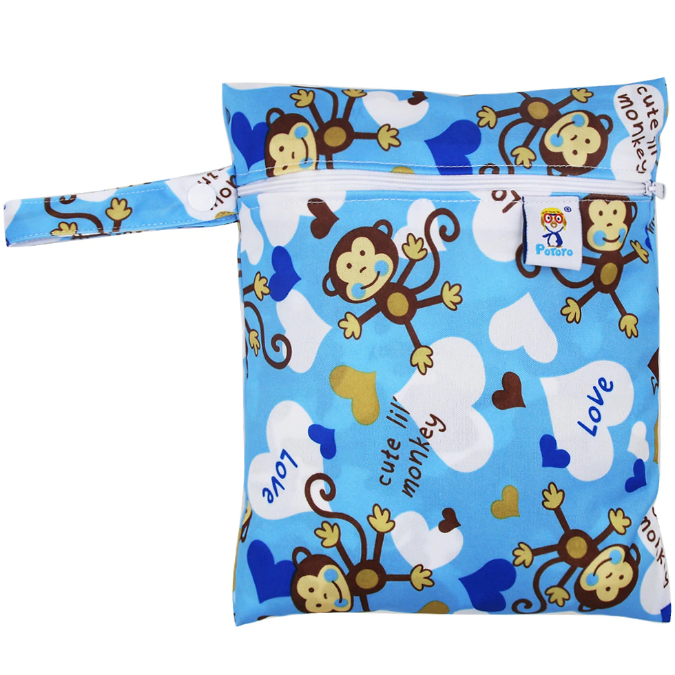 Thumbnail: Travel Wet Bags Baby Waterproof Cloth Diaper Single Zipper Reusable 25x20cm