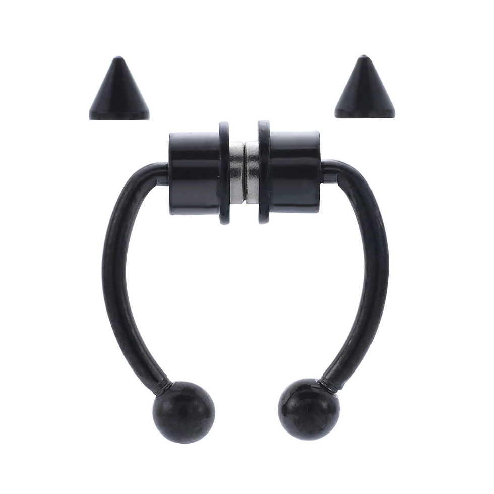 Thumbnail: Fake Nose Ring Hoop Nose Septum Stainless Steel Magnet Nose Punk Fake Piercing