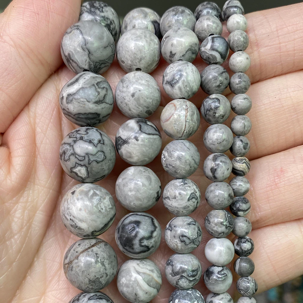 Thumbnail: 42 Style Natural Stone Beads 4 6 8 10mm Lava Amazonite Agates Amethysts Round