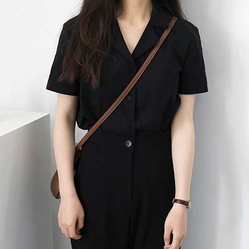 Thumbnail: Summer Blouse Shirt Women Fashion V Neck Casual Office Lady Japan Style