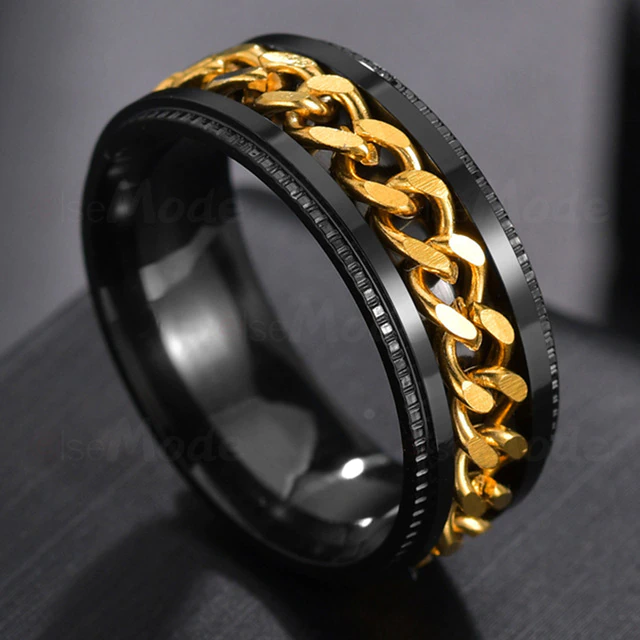 Thumbnail: Cool Stainless Steel Rotatable High Quality Spinner Chain Punk Jewelry