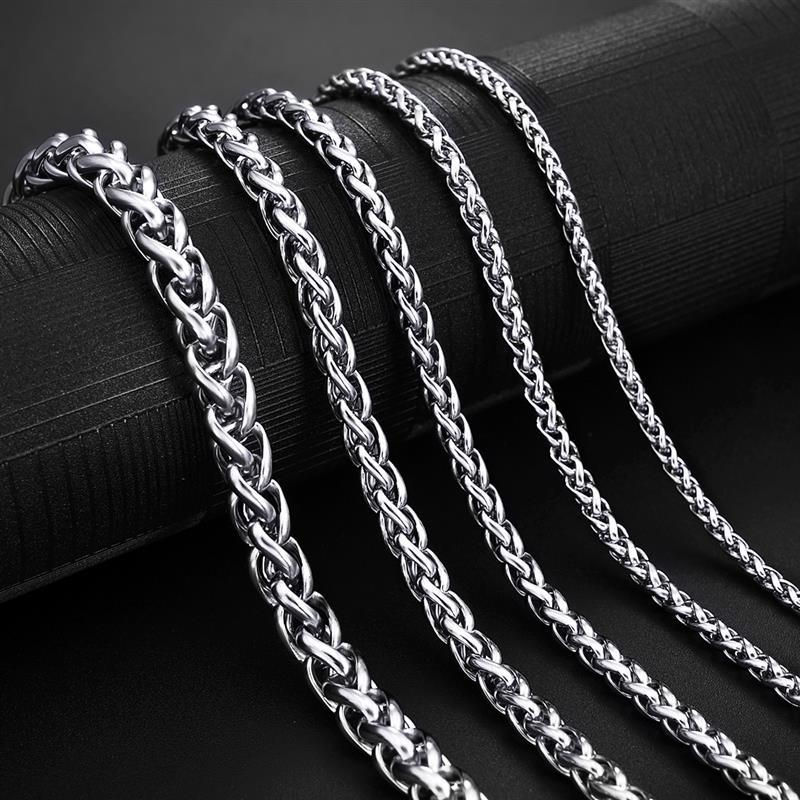 Thumbnail: Stainless Steel Chain Necklace Curb Cuban Link Chain Black Gold Silver Color