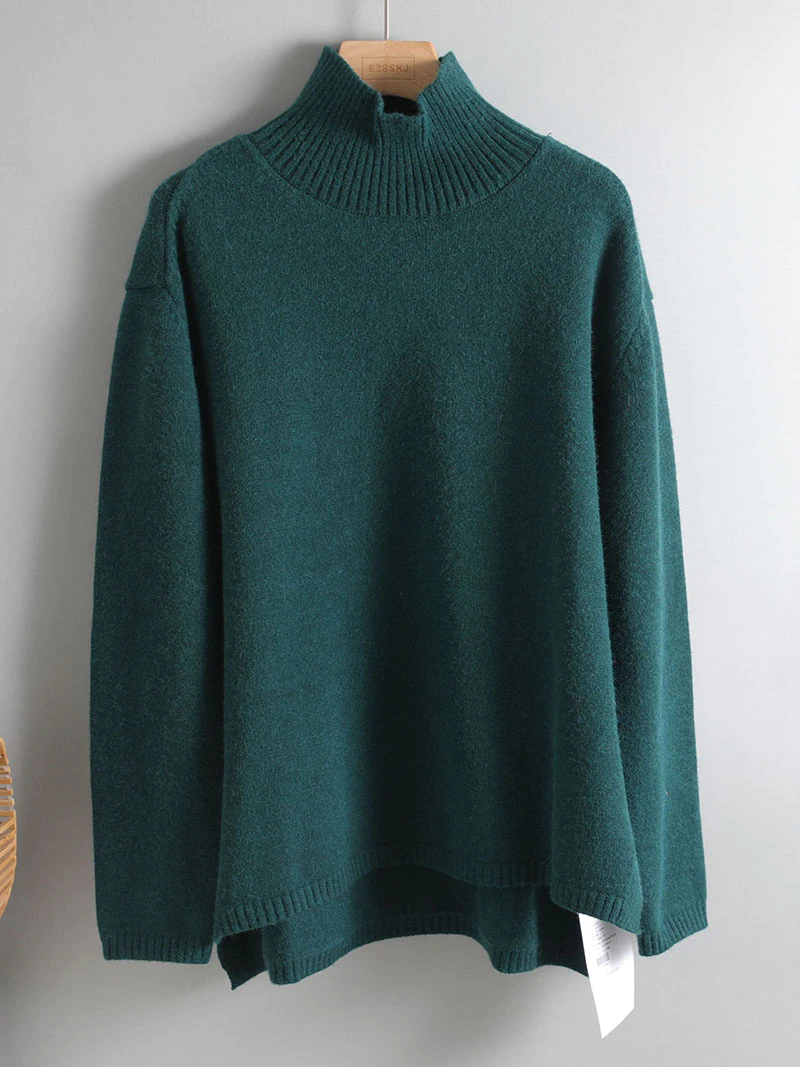 Thumbnail: Autumn Winter basic oversize thick Sweater pullovers Women cashmere