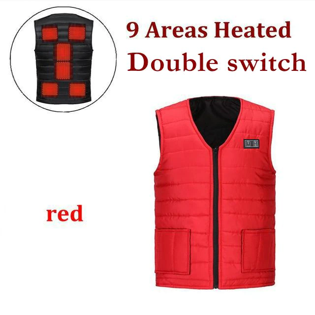 Thumbnail: Men Autumn winter Smart heating Cotton Vest 9 area Heated V neck vest M-7XL