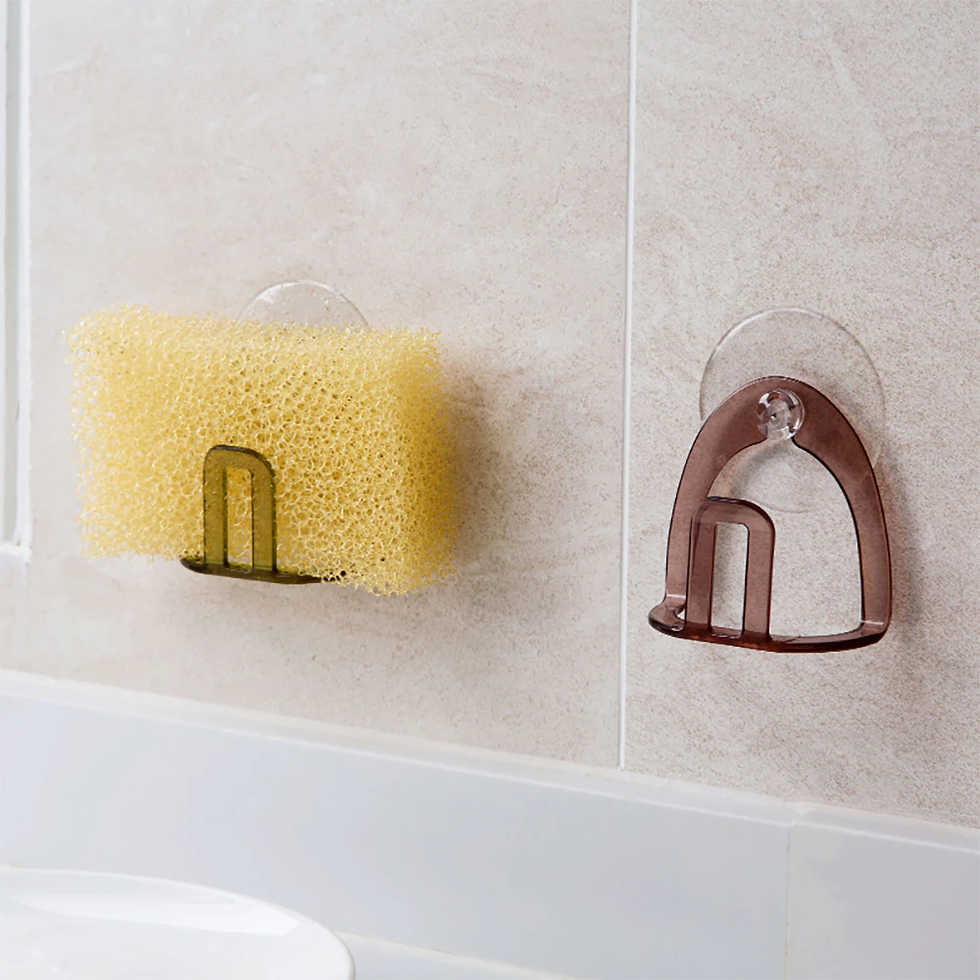 Thumbnail: Kitchen Suction Cup Sponge Storage Holder Drainer Rack
