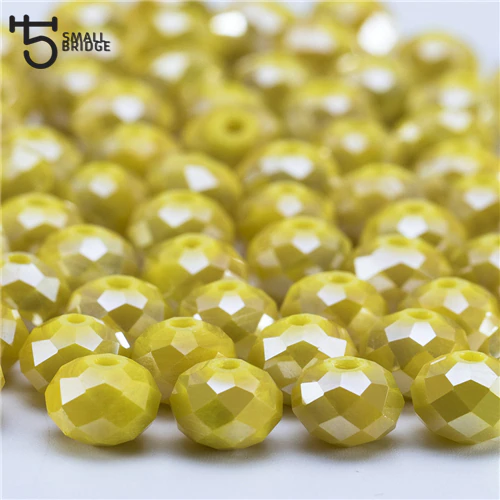 Thumbnail: 4 6 8mm Rondelle Crystal Beads Needlework AB Color Spacer Faceted
