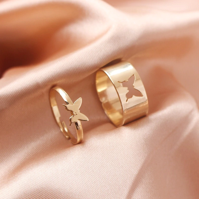 Thumbnail: Silver Color Butterfly Ring Band Open Trend Jewelry