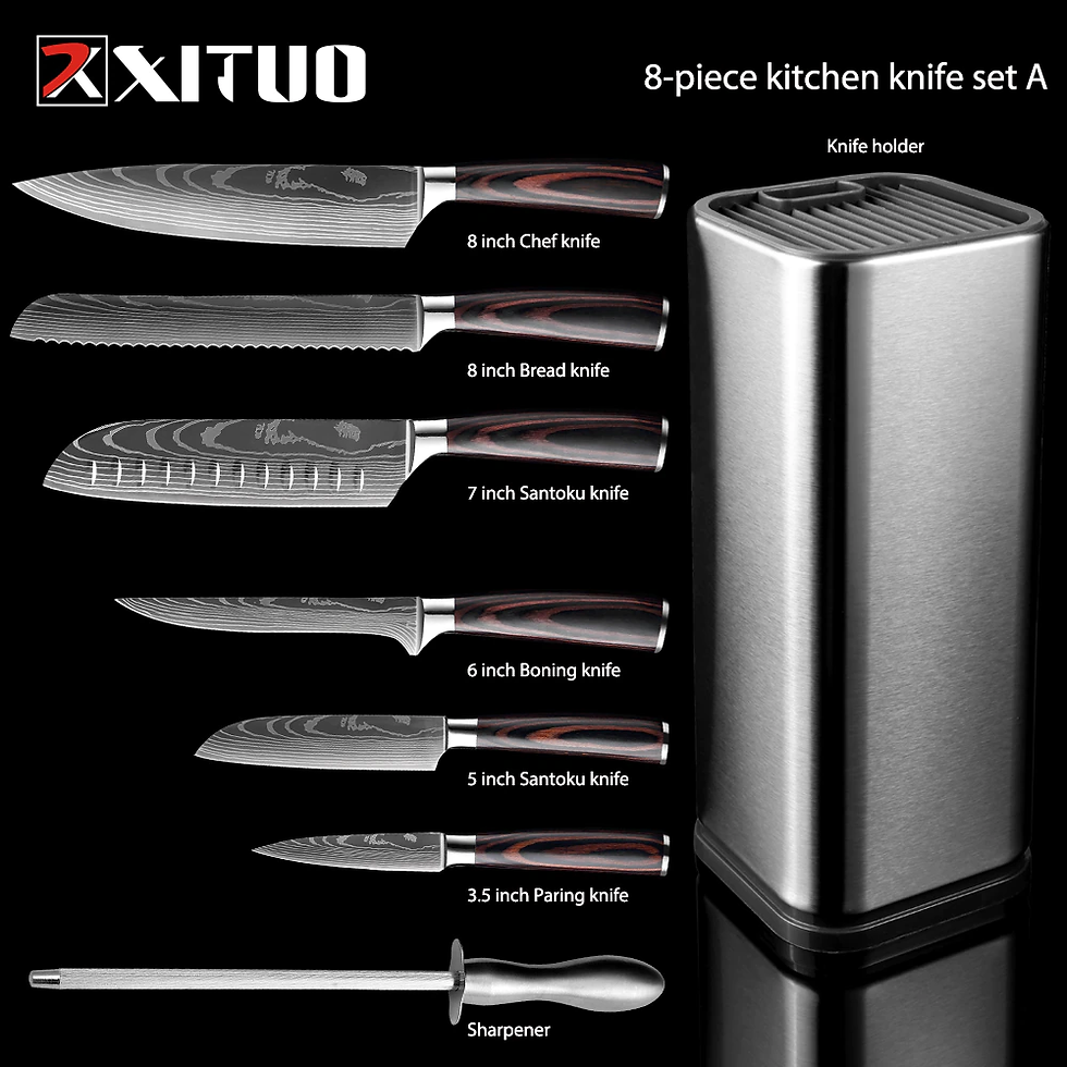 Thumbnail: XITUO Chef knife Set Kitchen Knives Laser Damascus Pattern Sharp Japanese Knife