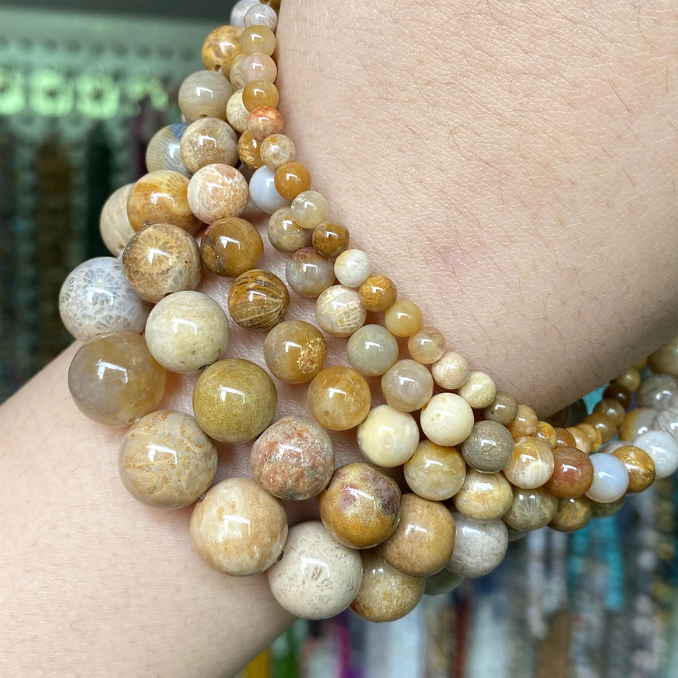 Thumbnail: Natural Stone Beads 4-10mm Aquamarines Lava Opal Rose Quartz Moonstone Round