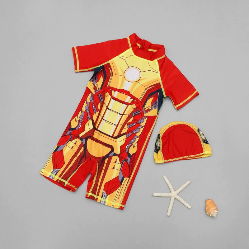 Thumbnail: Summer Baby Boys SwimSuit One Piece Cap Toddler Cartoon Bathing Suit Clothes