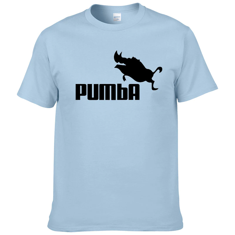 Thumbnail: funny tee t shirts homme Pumba men casual short sleeves cotton tops