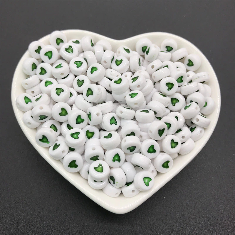 Thumbnail: 100pcs/lot 4x7mm Acrylic Spacer Beads Letter Oval Alphabet