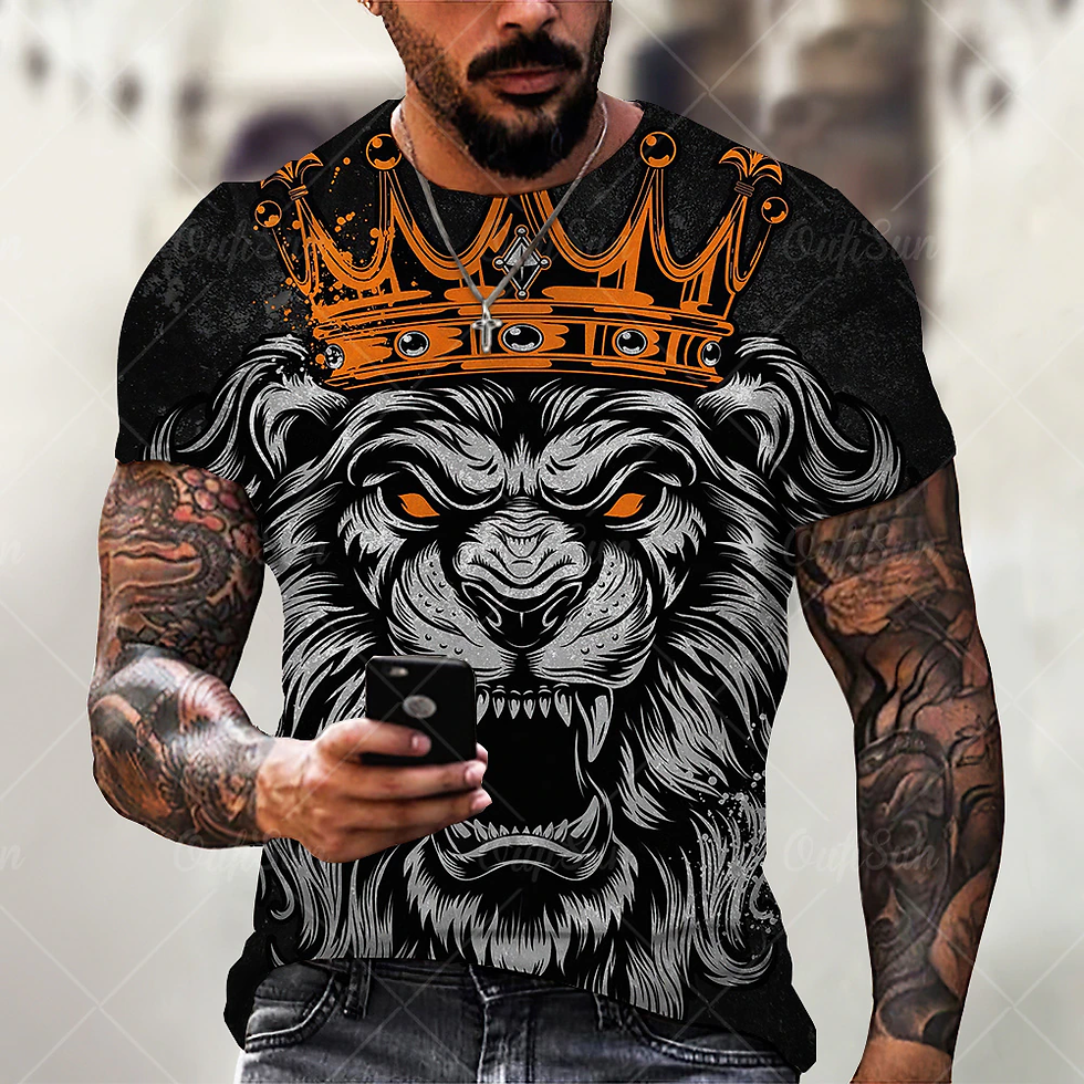 Thumbnail: Fashion Trend 3D printing Tiger Men T-Shirt Casual O-Neck Summer
