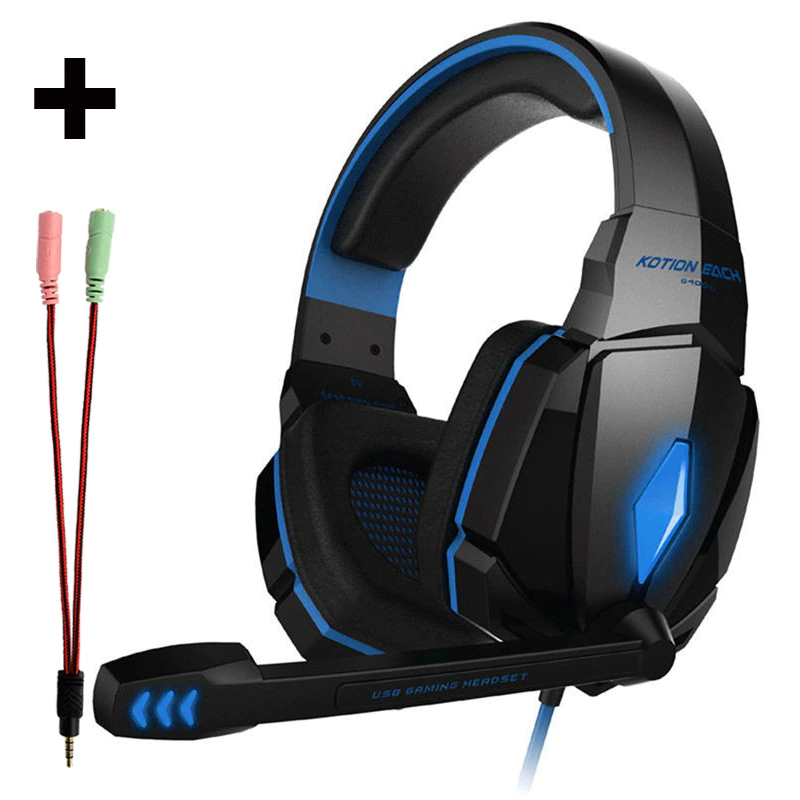 Thumbnail: Gaming Headset Gamer Stereo Headphone With Microphone Led