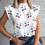 Thumbnail: Fashion Women Elegant Lips Print Tops and Blouse Shirts Office Casual