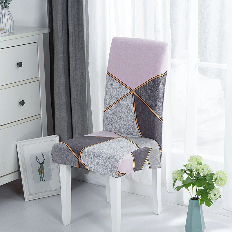 Thumbnail: Geometric Dining Chair Cover Spandex Elastic