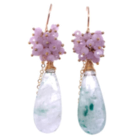 Adventurine Kyanite Cluster Earring