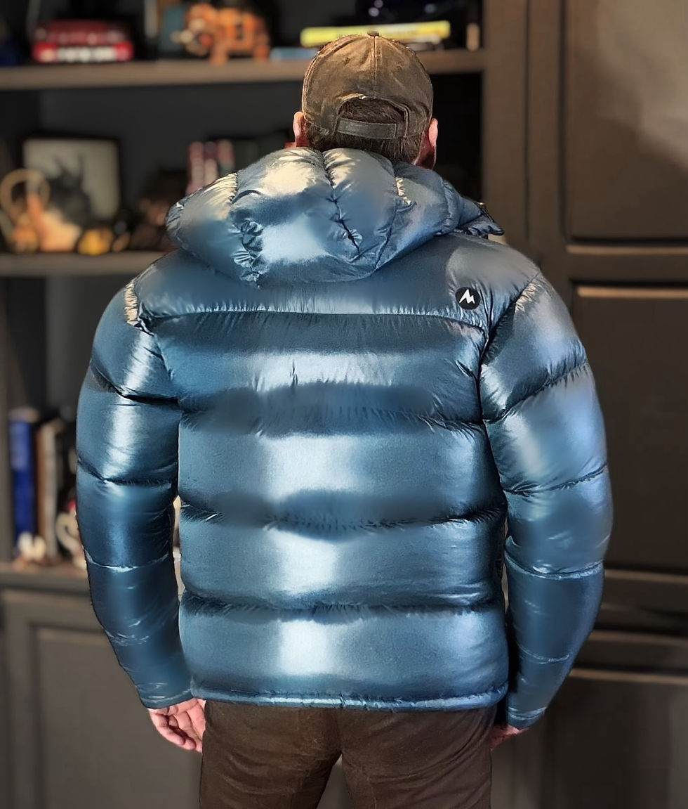 Thumbnail: Pristine Men’s Custom Overstuffed Marmot Stockholm Down Puffer Jacket XL