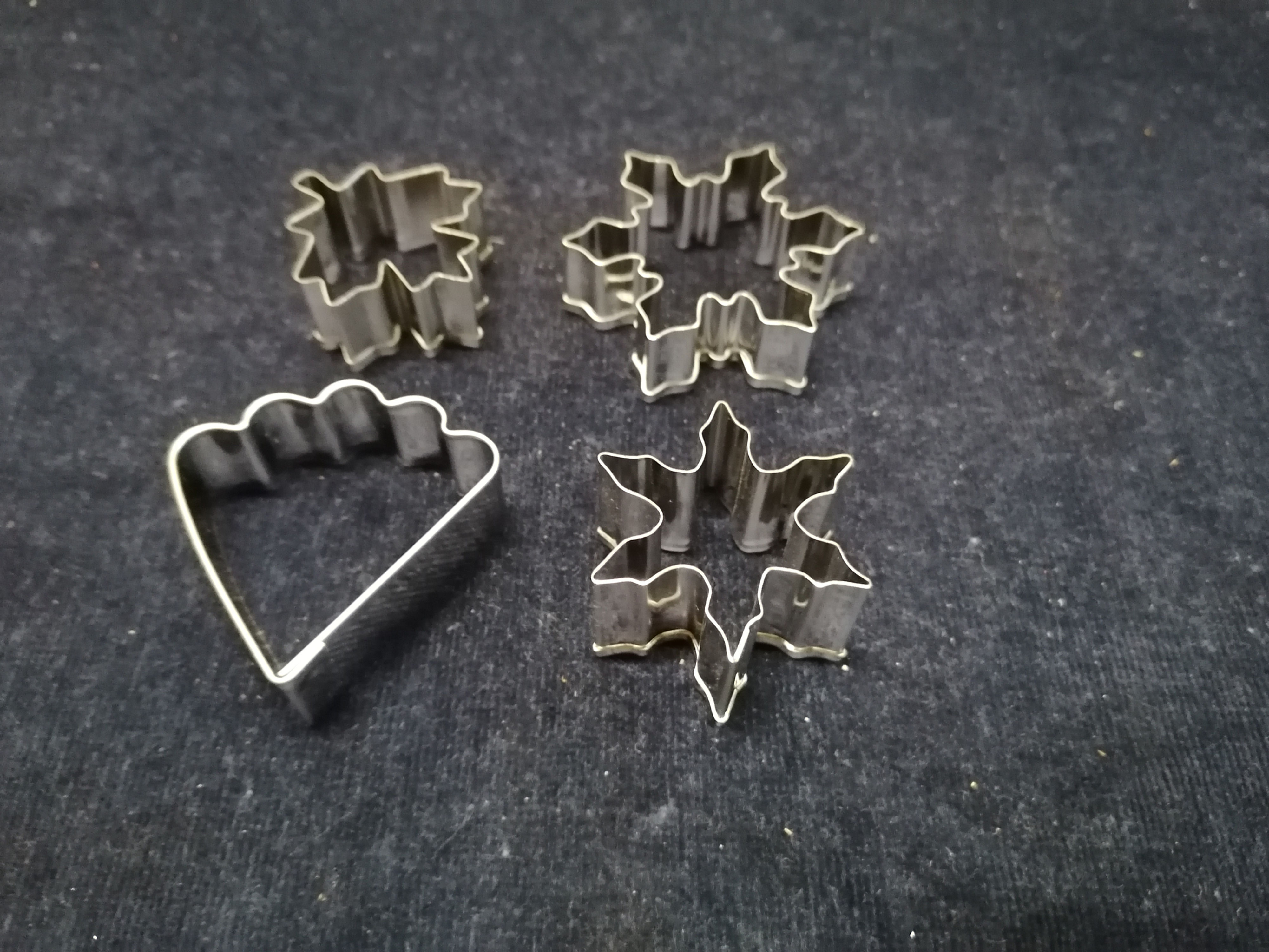 Ausstecher Blatt, Fächer, Schneeflocke