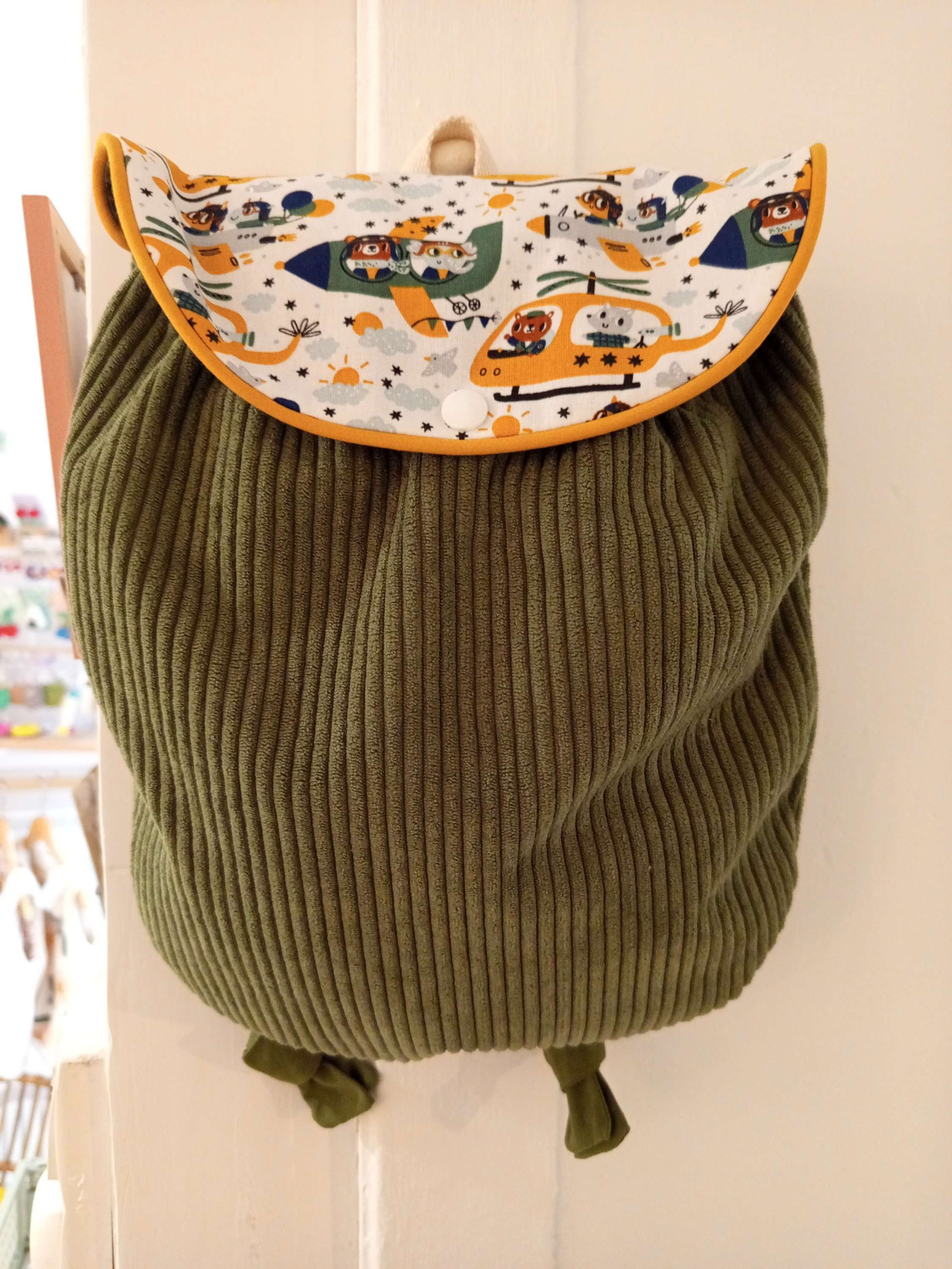 Sac à dos velours avions