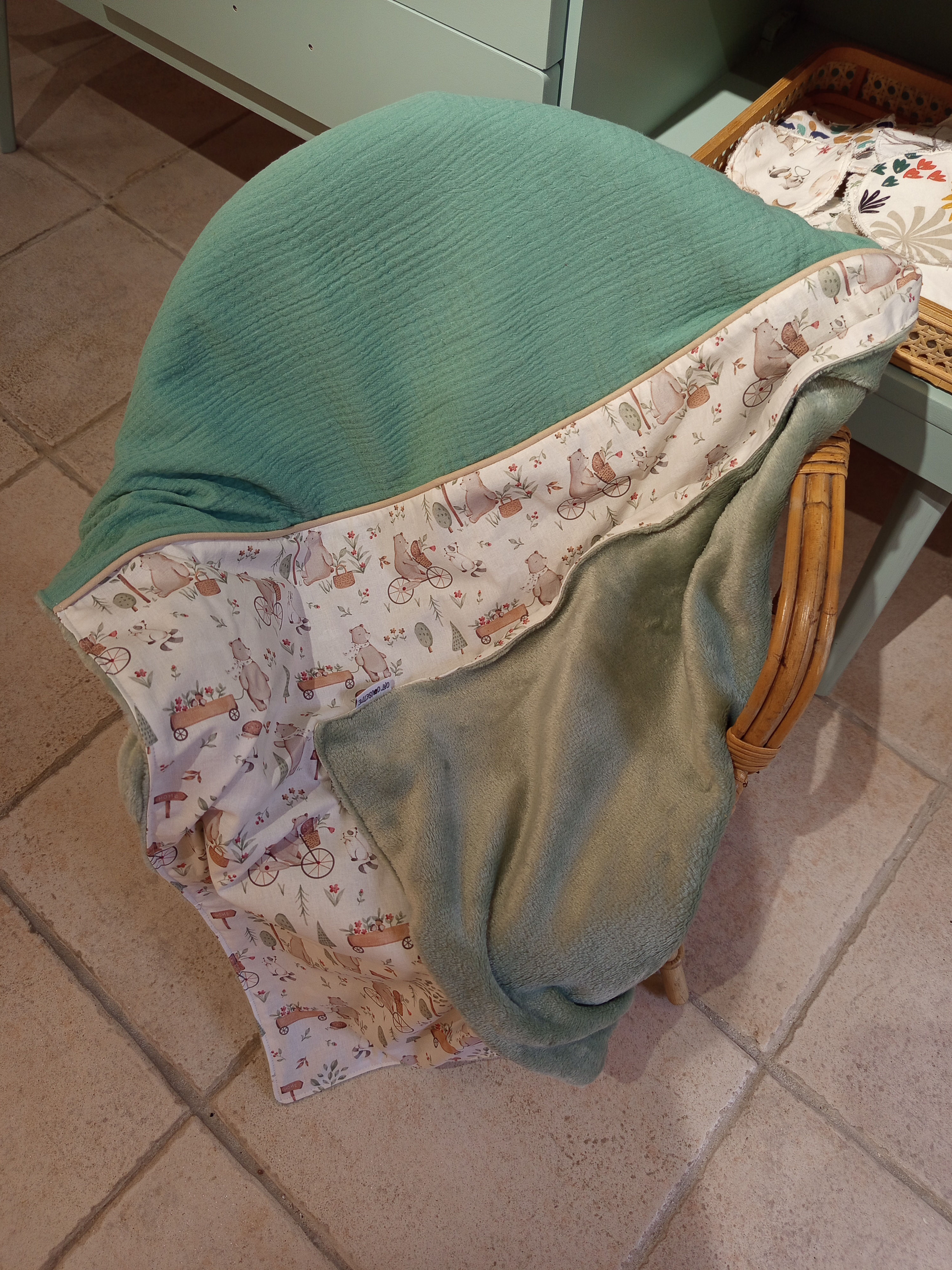 Plaid bébé, oursons 