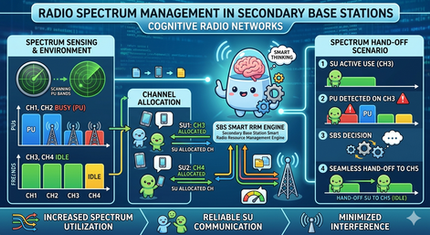 Radio spectrum management in secondary base stations on cognitive radio networks