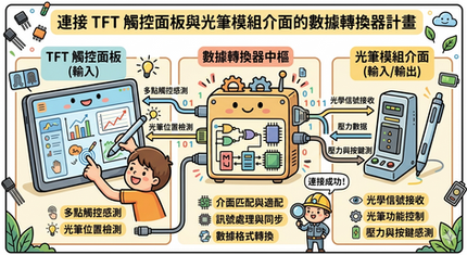 A data converter for linking TFT touch panel and light-pen module interface